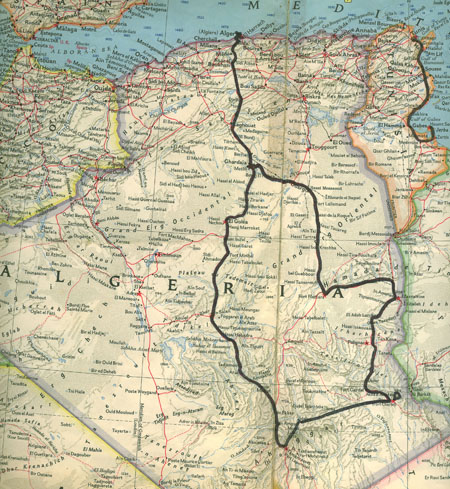 001 Algeria 1972 route map